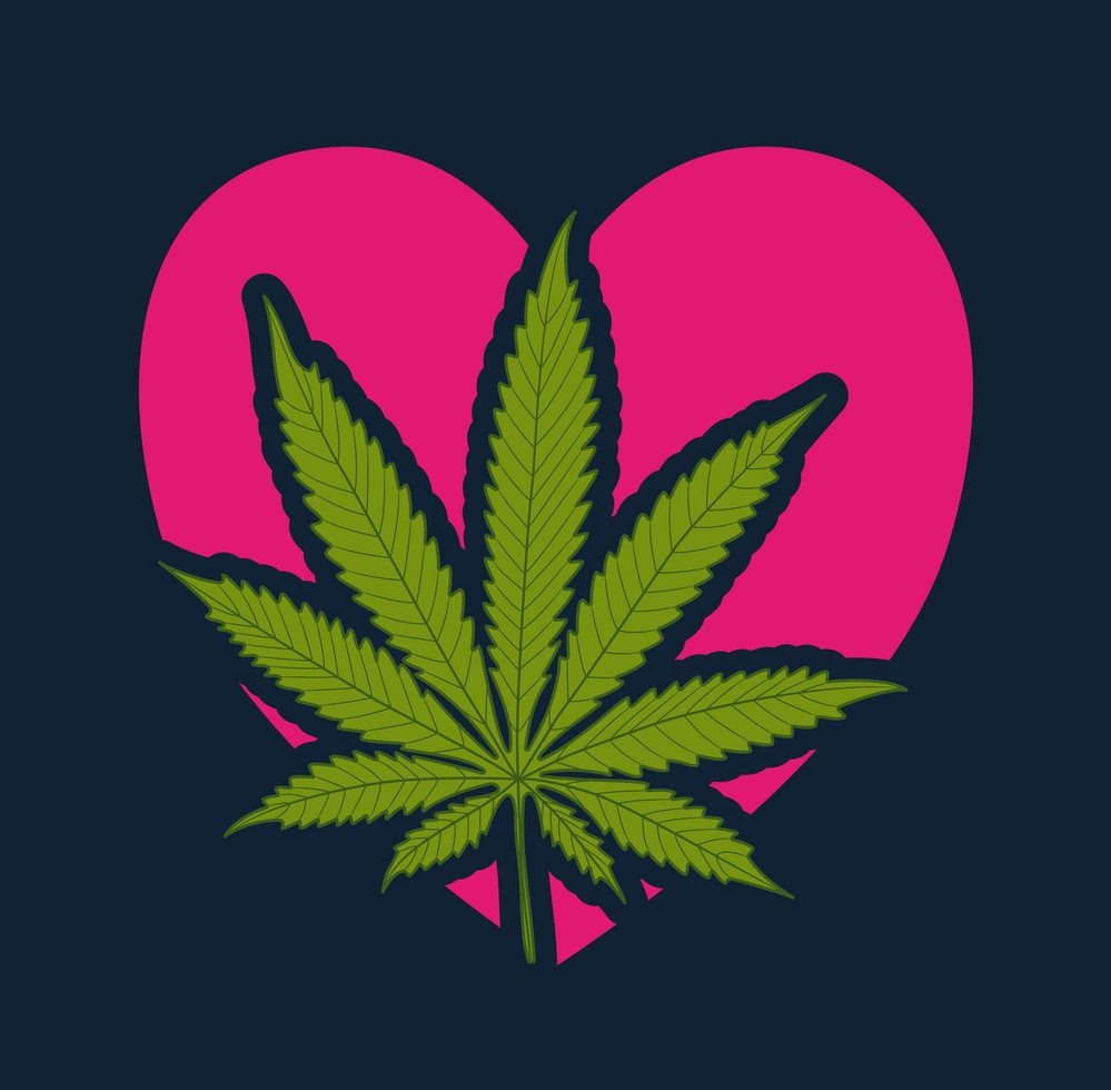 weed love heart